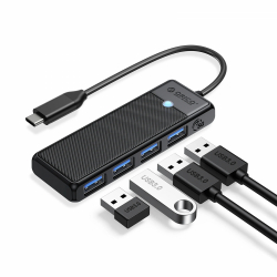 Orico хъб USB3.1 HUB Type-C - 4 x USB3.0 - PAPW4A-C3-015-BK                          