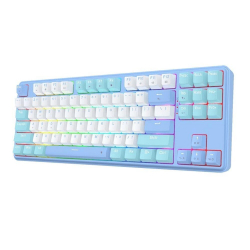 Геймърска механична клавиатура Redragon Star Blade K707WBB-RGB - синьо/бяло
