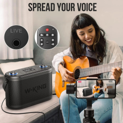W-King Блутут парти колона Bluetooth Party Speaker - H10 - 120W, 2 x Wireless Microphones, Karaoke
