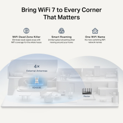 Удължител на обхват TP-Link RE405BE BE6500 Wi-Fi 7 2-лентов