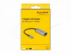Delock Мрежов адаптер USB Type-C към 5 GbpsLAN Delock Мрежов адаптер USB Type-C към 5 GbpsLAN