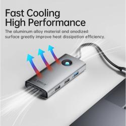 Orico докинг станция Docking Station Type-C - PW11-6PCR-GY-EP - HDMI x 1, USB-C x 1, USB3.0 x 2, USB-C PD100W x 1, LAN x 1 (1Gbps)