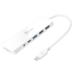 6-портов хъб j5create Mini Dock JCD373, USB, HDMI, SD, 3.5 mm jack                          