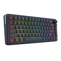 Bluetooth и безжична механична геймърска клавиатура Redragon Flekact Pro K708-RGB-PRO, RGB осветление - черна