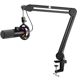 Микрофон със стойка FIFINE T658 Dynamic RGB - Black
