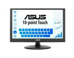 Монитор Asus VT169HE Touch ,16", FHD (1920x1080), 10-point Touch, IPS, 220cd/m2, Wide Viewing Angle, Frameless, Flicker free, Low Blue Light, HDMI, Windows 11 compliance, Black