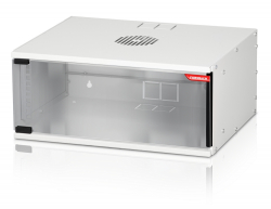 Formrack 19" Wall Mounted rack 4U SOHO 512/400mm, height: 225mm, loading capacity: 50kg., tempered glass door, 19" front rails                          