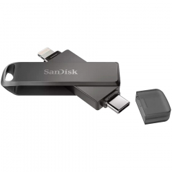 SANDISK iXpand Flash Drive Luxe 64GB - USB-C + Lightning - for iPhone, iPad, Mac, USB Type-C devices including Android