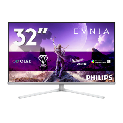 Монитор Philips 32M2N8900P/00, 31.5 inch Gaming monitor, QD OLED panel, AR, UHD 3840x2160, 515cd/m2, 1.5M:1, 0.03ms, 240Hz, HDR True Black 500, Ambiglow, G-SYNC compatible, 2x HDMI, DP, USB-C, 2x USB, Audio out, Speakers, KVM, Black/Silver