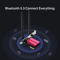 Безжичен Wi-Fi 6E Bluetooth 5.3 PCIe Адаптер Mercusys MA86XE AXE5400