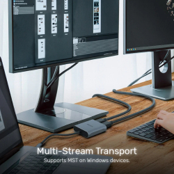Unitek Адаптер Adapter USB-C M to DisplayPort x 2 F - 8K@@30Hz, MST - V1404A