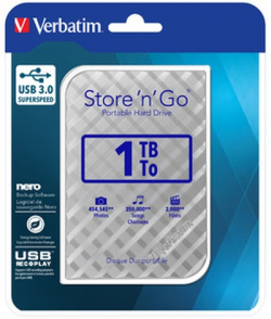 Verbatim STORE "N" GO 2.5" (6.35CM) Gen 2 1TB USB 3.0 Silver