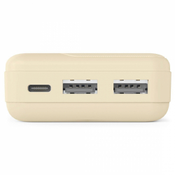 HAMA Външна батерия "Pocket 10", 10000 mAh, Изходи: 2x USB-A, бежов