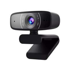 Asus WEBCAM C3, USB camera with 1080p 30 fps recording, beamforming microphone for better live-streaming video and audio quality, and adjustable clip that fits various devices