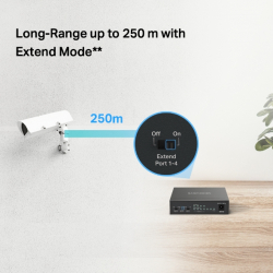 6-портов настолен комутатор Mercusys MS106LP 10/100 Mbps със 4 PoE+ порта                          
