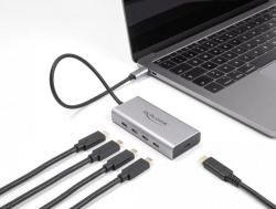 Докинг станция Delock, USB-C - 4 x USB-C, USB-C PD, 85 W, 10 Gbps