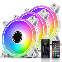 Комплект вентилатори EZDIY-FAB Moonlight White RGB PWM 120mm - 6 Pack