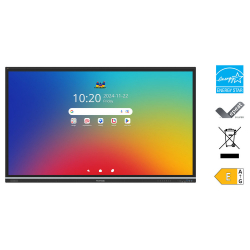 Дисплей ViewSonic IFP6551, 65", TFT LCD panel, EDLA-Certified, 50-pts Infrared touch, UHD 3840x2160, AG+AF, 500cd/m2, 1200:1, 6.5ms, Octa-Core CPU, 16GB, 128GB storage, VGA, 4x HDMI, DP, 2x LAN, RS232, HDMI out, 3x USB-C, 5x USB, SPDIF, OPS slot, Mic, NFC, Android 14, Speakers, VESA, Black