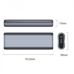 Orico външна кутия за диск Storage - Case - M.2 NVMe M-key 10 Gbps, Aluminium - AM2C3-G2-GY