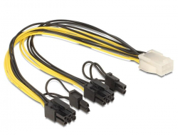 Кабел DeLock PCI Express power 6 pin женско > 2 x 8 pin мъжко, 30 cm                          