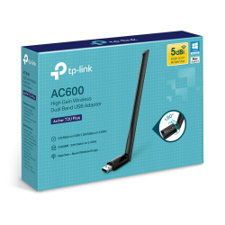 Безжичен адаптер TP-LINK Archer T2U PLUS, AC600, Dual band, USB, външна антена 5 dBi                          