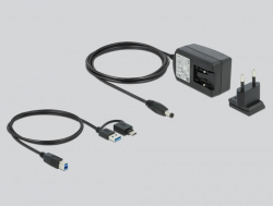 Докинг станция Delock, За MacBook, HDMI Full-HD, USB 3.2, LAN, Audio, Черен/Бял