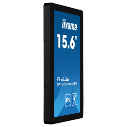 Монитор IIYAMA TF1633MSC-B1, 15.6", Open Frame, IPS panel, 16:9, 1920x1080, 450 cd/m2, 1000:1, 5ms, 10-points PCAP, IP54 Front, OSD key lock, Blue light reducer, Palm rejection, HDMI, DisplayPort, 2x USB, Tilt, Speakers, VESA 100, Black