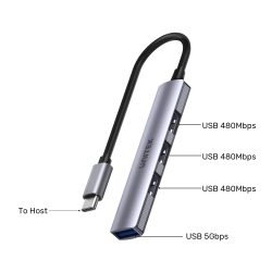 Unitek хъб USB3.0/2.0 HUB 4 port - USB-C input - H1208B