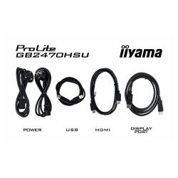 Монитор IIYAMA GB2470HSU-B6, 23.8" Gaming monitor, Fast IPS panel, 16:9, FHD 1920x1080, 300cd/m2, 1000:1, 80M:1, 0.2ms, 180Hz, Adaptive Sync support, Flicker free, Blue light reducer, HDMI, DisplayPort, 4x USB, HAS, Swivel, Pivot, Tilt, Speakers, VESA 100, Black
