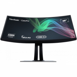 Монитор ViewSonic VP3881a 37.5 inch, IPS, WQHD+, 3840x1600, 21:9, 5ms, 300 cd/m2, Curved, 2300R, 94% DCI-P3, 100% sRGB, REC709, 2xHDMI2.0, DisplayPort, USB-C, 2xUSB 3.2, LAN, Speakers, Height Adjust, Swivel, Tilt, Hardware Calibration, Black