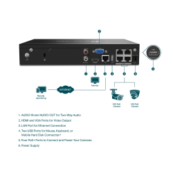 NVR TP-Link VIGI NVR1004H-4P PoE+ Network Video Recorder 4-канален