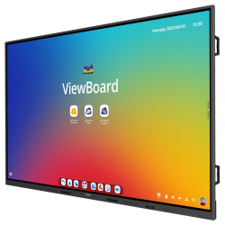 Дисплей ViewSonic IFP110, 110" TFT DLED panel, AG, 16:9, UHD 3840x2160, 400cd/m2, 1200:1, 8ms, Ultra Fine Touch, Android 13, Octa-Core CPU, 8GB, 128GB, VGA, 3x HDMI, DP, RS232, LAN, 3x USB-C, 5x USB, HDMI Out, SPDIF, Speakers, OPS and WiFi slots, 8 -array Microphone, VESA 1000x800, Black