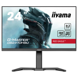 Монитор IIYAMA GB2470HSU-B6, 23.8" Gaming monitor, Fast IPS panel, 16:9, FHD 1920x1080, 300cd/m2, 1000:1, 80M:1, 0.2ms, 180Hz, Adaptive Sync support, Flicker free, Blue light reducer, HDMI, DisplayPort, 4x USB, HAS, Swivel, Pivot, Tilt, Speakers, VESA 100, Black