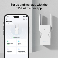 Двубандов Wi-Fi 7 удължител за обхват TP-Link RE235BE BE3600                          