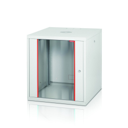 Formrack 19" Wall Mounted rack 7U 555/560mm, removable locking sides, height: 371mm, loading capacity: 100kg., tempered glass door, 19" front and back rails                          