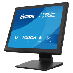 Монитор IIYAMA T1732MSC-B2S, Touch monitor, 17 inch, 10-pts PCAP, TN panel, 5:4, 1280x1024, 250cd/m2, 1000:1, 5ms, IP54 Front, OSD key lock, VGA, HDMI, DP, Audio in, Speakers, Tilt, VESA 100, Black