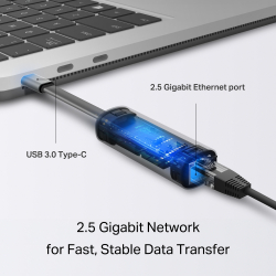Мрежов адаптер TP-Link USB Type-C към 2.5 Gigabit Ethernet UE302C