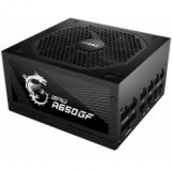 MSI MPG A650GF Power Supply 650W, 80 PLUS Gold, Japanese capacitors, Fully Modular, Flat Black Cables, 140mm fan, EU plug, 10Y