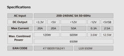 AeroCool захранване PSU LUX-650W Bronze - ACPB-LD65AEC.11