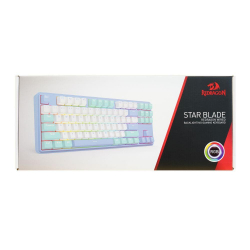 Геймърска механична клавиатура Redragon Star Blade K707WBB-RGB - синьо/бяло
