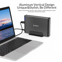 Orico кутия за диск Storage - Case - 3.5 inch Vertical, USB3.0, Power adapter, UASP, black - 7688U3-BK