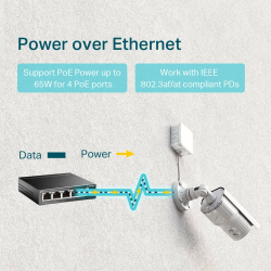 5-портов гигабитов настолен комутатор с 4-порта PoE+ 2 TL-SG1005P