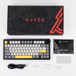 Ajazz геймърска механична клавиатура Gaming Mechanical Keyboard AK820 V2 - Arctic Isle Magnetic Switch [Linear] (English US), Black, Gray, Yellow