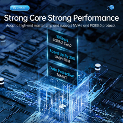 Orico външна кутия за диск Storage - Case - M.2 NVMe M-key 10 Gbps, Aluminium - AM2C3-G2-GY                          