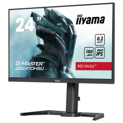 Монитор IIYAMA GB2470HSU-B6, 23.8" Gaming monitor, Fast IPS panel, 16:9, FHD 1920x1080, 300cd/m2, 1000:1, 80M:1, 0.2ms, 180Hz, Adaptive Sync support, Flicker free, Blue light reducer, HDMI, DisplayPort, 4x USB, HAS, Swivel, Pivot, Tilt, Speakers, VESA 100, Black