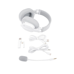 Геймърски слушалки Redragon Luce H888W с кабел и безжична Bluetooth връзка - бели