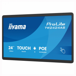 Тъч Компютър IIYAMA TW2424AS-B3P, 23.8 inch, IPS panel, FHD 1920x1080, 450cd/m2, 1000:1, 14ms, PCAP touch, USB-C, 2x USB, LAN, PoE, Mic, Speakers, Android 14 with GMS, 4GB, 32GB, WiFi, BT, 24/7, VESA, Black                          