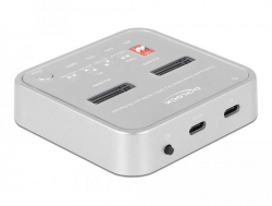 Докинг станция Delock 1 x M.2 NVMe SSD, 1 x M.2 SATA SSD, SD Express Card Reader, Клониране
