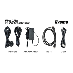 Монитор IIYAMA T1721MSC-B2, 17" TN panel, 5:4, 1280x1024, 10points multi touch PCAP, 250cd/m3, 1000:1, 5ms, VGA, HDMI, USB, Speakers, 7H, IPX3, Tilt, VESA 100, Black