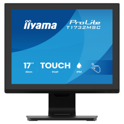 Монитор IIYAMA T1732MSC-B2S, Touch monitor, 17 inch, 10-pts PCAP, TN panel, 5:4, 1280x1024, 250cd/m2, 1000:1, 5ms, IP54 Front, OSD key lock, VGA, HDMI, DP, Audio in, Speakers, Tilt, VESA 100, Black